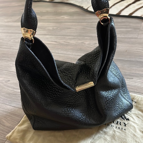 Burberry heritage check grain leather hobo - Picture 2 of 9